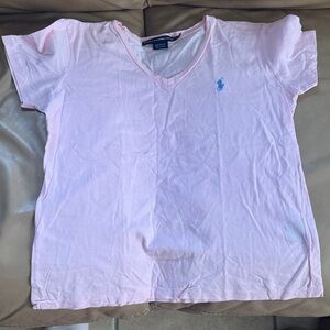 Polo by Ralph Lauren Pink V-Neck T-Shirt